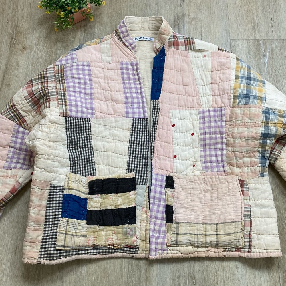 Patchwork Bomber Jacket In Pastel Tones - image 7